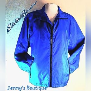 Firm $$ Eddie BAUER VIBRANT BLUE LIGHTWEIGHT FULLZIP JACKET WOMEN'S LARGE